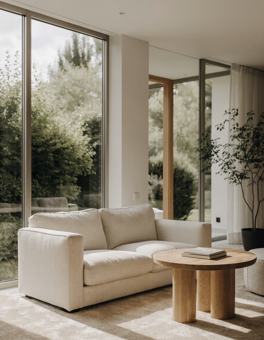 Helles, modernes Wohnzimmer nach einem gelungenen Umbau
